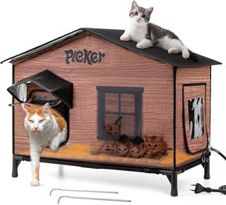 Niche pour Chat Extérieur XXL avec Tapis Chauffant