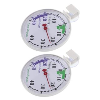 NUOBESTY Thermomètre pour Réfrigérateur Domestique 2 Pcs en Plastique Réutilisable Design Portable et Lecture Précise Adapté aux Cuisines à Domicile et Supermarchés