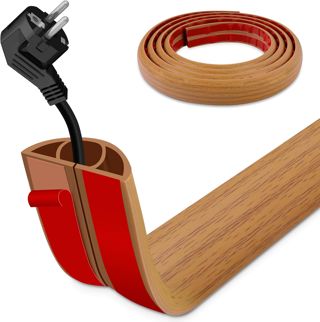 Goulotte Passe Câble Sol Adhésif en PVC Flexible (3m), Cache Câble de Sécurité Anti-trébuchement, Auto-adhésive pour Une Gestion Propre des Fils Électriques au Bureau, Maison et Événements
