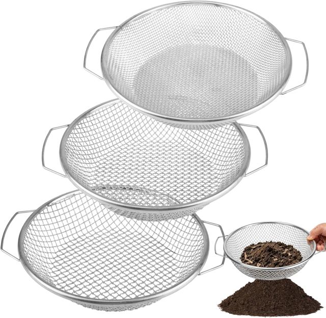 chenyu 3 Stück Tamis Jardinage Différentes Tailles Tamis Sable 30cm