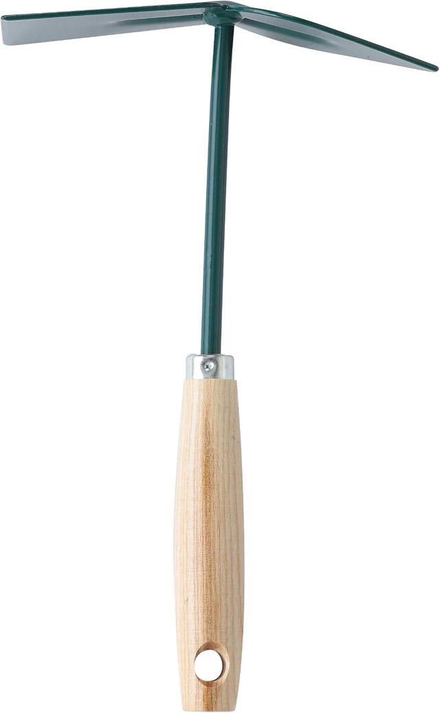 Leborgne, Petite Serfouette Panne et Langue Manche Bois, Binette à Main pour Jardinage, Sarcloir de Jardin avec 3 Griffes, Outil de Jardin Multifonctions
