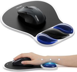 TECKNET Tapis de Souris Ergonomique, Repose-Poignet Gel Aéré S, Noir Bleu