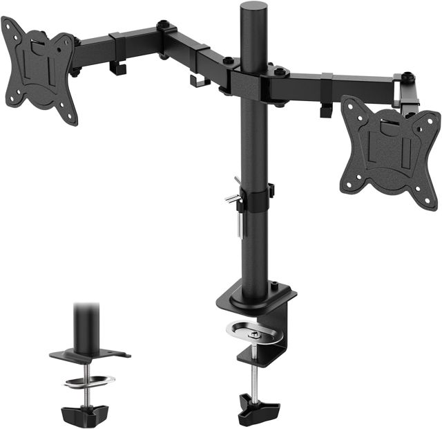 GRIFEMA Support Double Ecran PC, Bras Double Ecran PC 13-27, Poids Max 10KG