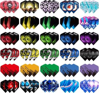 CyeeLife Ailettes Standard Fléchettes 90 Vols de Fléchettes de Formes Différentes Dart Flights,Parfait pour fléchettes à Pointe Souple/Acier Fléchettes