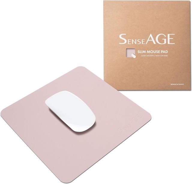SenseAGE Tapis de souris fin pour la maison/le bureau, tapis de souris portable pour ordinateur et ordinateur portable, style tissu, cuir végétalien, base antidérapante, compatible avec souris laser