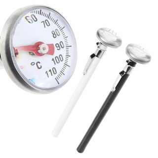 Angoily 2 Pièces Thermomètre Cuisine à Lecture Instantanée pour Lait et Eau, Acier Inoxydable, Facile à Nettoyer, pour Ustensiles Cuisine et Vapeur de Lait
