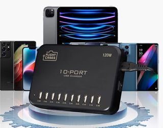 GUARDIQUE Hub USB avec 10 ports, chargeur USB 120 W, 5 V/2,4 A par port, avec charge rapide, station de charge multiport pour smartphone, tablette, appareil photo