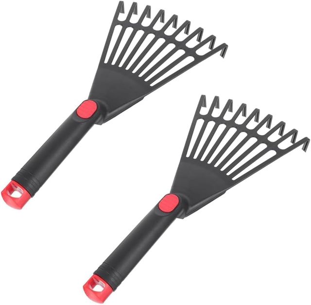 2 Petits Râteau à Main en Plastique, Ergonomique Râteaux de Jardin à Main,Petits Râteaux de Jardin pour Jardin, Pépinière, Balcon, Terrasse, Jardinage Amateur