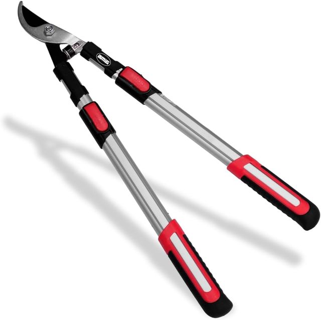 Amig - Cisaille d'Élagage Extensible à Deux Mains | Manche Télescopique en Aluminium | Lame en Acier Revêtue de Téflon | De 62 à 97 mètres | Coupe Bypass | Capacité de Coupe de 38 mm