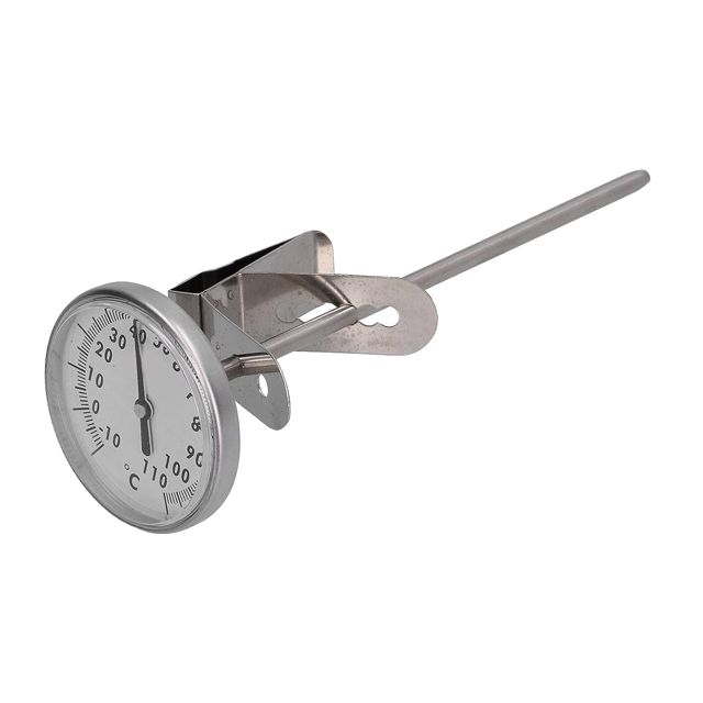 Fdit Thermomètre en Acier Inoxydable Thermomètre Alimentaire en Acier Inoxydable de Cuisine avec Réglable et Grand Cadran pour la Fabrication de Bonbons, Friture, Lait,