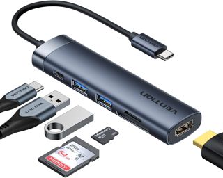 Hub USB-C VENTION 6-en-1 Adaptateur avec HDMI 4K et Charge PD 100W, Ports de Données USB-A 3.0 / USB-C 5 Gbit/s, Lecteur SD/TF, Compatible MacBook, iPad Air/Pro, iPhone 17/16/15, HP, Dell, Gray
