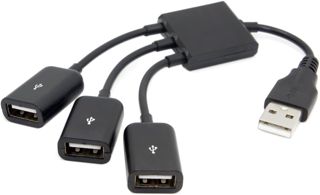 JSER USB 2.0 to 3 Ports Hub Expansion Expander Multiple Cable 480Mbps Bus Power for Laptop Notebook PC Mouse Flash Disk