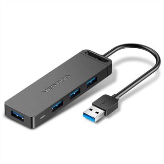 VENTION Hub USB 3.2 Gen2 10Gbps, 4 Ports USB-A + Type-C, Adaptateur Multiport 5-en-1 Ultra Rapide Compatible PC/Mac/PS5/Xbox/Steam Deck, Conception Compacte pour Télétravail et Gaming