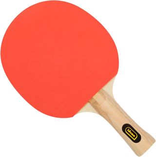 Idena 40202 - Raquette de ping-Pong Training, avec Manche en Bois et revêtement en Caoutchouc Rouge et Noir, Raquette pour débutants, Club et Loisirs