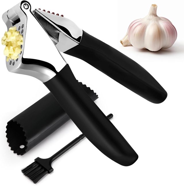 Presse-ail de cuisine professionnelle, Presse ail inox avec poignée