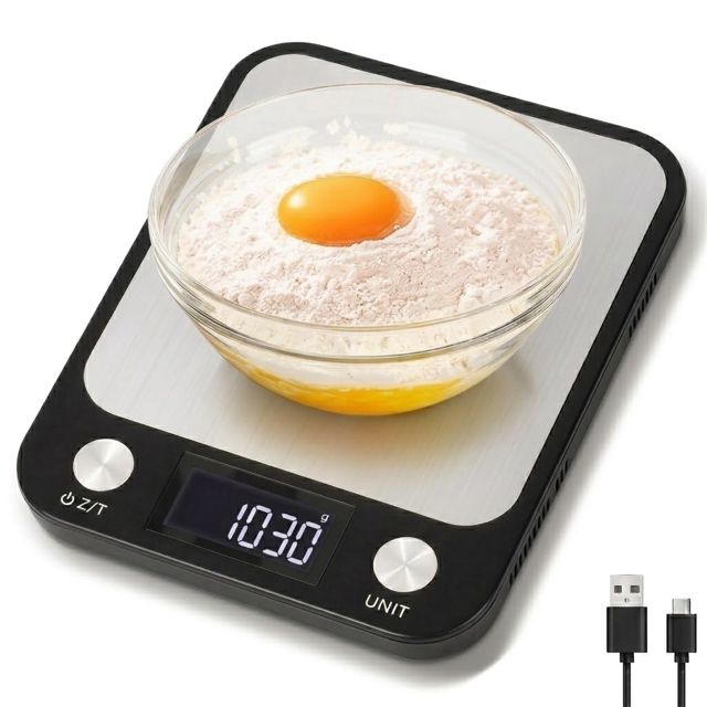 1g/10kg Rechargeable Balance Cuisine Numérique avec Bouton Tactile et Piles