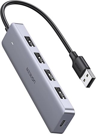 Romalux Adaptateur USB C 4 Ports USB 3.0 Portable Type-C pour MacBook Pro 2019/2018/2017, Chromebook Google Pixelbook, XPS, Samsung S9/S8 et Autres appareils USB Type-C