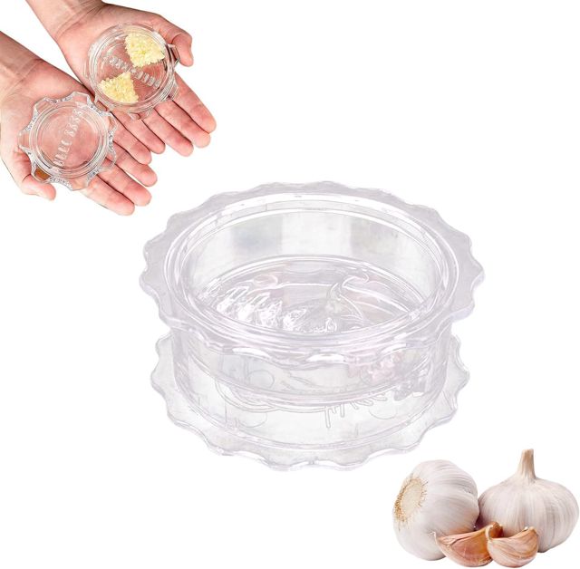 Moulin à ail, préparation rapide des repas, outil d'ail, facile à nettoyer, presse-ail manuel en plastique avec pot de rangement, ustensile de cuisine facile à nettoyer