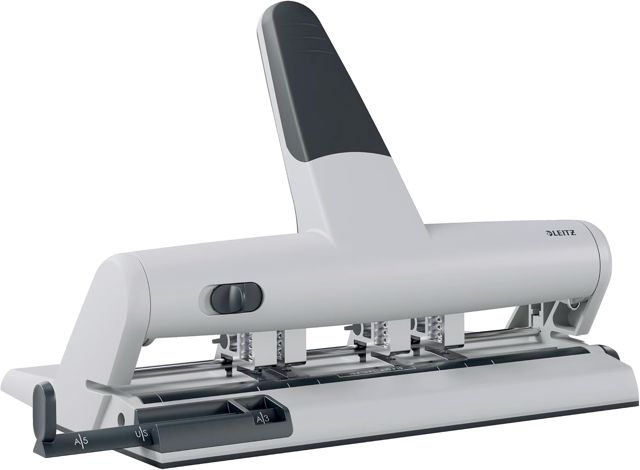 Leitz Perforatrice Multi-Trous Ajustable, AKTO, Capacité 30 Feuilles, Argent, Métal, Perforation 6 Trous Maximum, 51140084