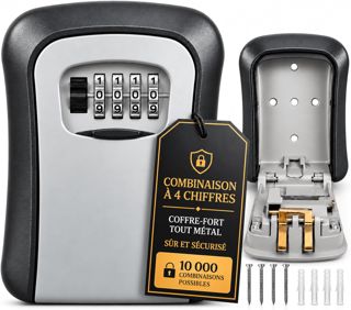 LDS® Boîte à Clef Murale Sécurisée avec Code – Boîte à Clés Extérieur 4 Chiffres, Coffre Fort à Clé Résistant aux Intempéries, Cache Clef Extérieur, Alliage de Zinc Robuste, pour Clés et Cartes