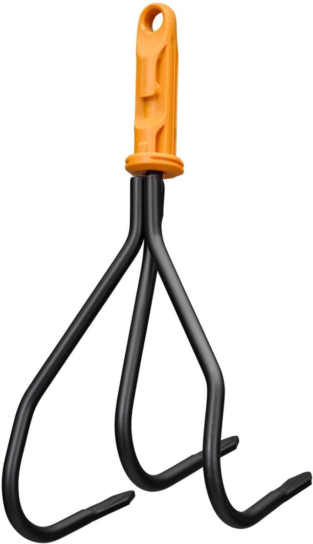 Fiskars OneClick Cultivateur, Pour Ameublir & Aérer les Sols de Jardin, Changement Sans Effort en Un Seul Clic,Acier au Carbone, Largeur : 19 cm, Noir/Orange, 1080684