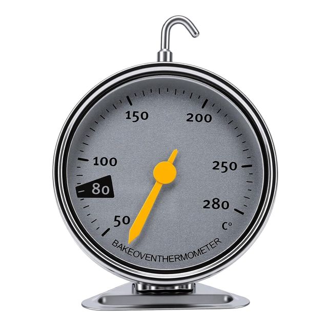 Zunate Thermomètre de Four 50 °C à 280 °C, Thermomètre de Cuisson en Acier Inoxydable avec Grand Cadran pour la Cuisson en Cuisine, Jauge de Température du Four pour Barbecue