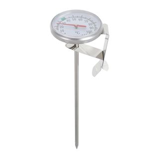 Thermomètre Cuisine à Sonde 145mm en Acier Inoxydable avec Pince
