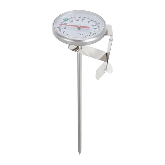 Thermomètre Cuisine à Sonde 145mm en Acier Inoxydable avec Pince