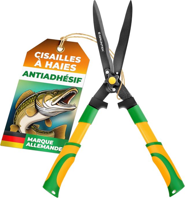 GRÜNTEK Cisaille à Haies + Coupe Branches. Cisaille de Jardin. Sécateur de