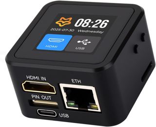 Waveshare PicoKVM Lightweight IP KVM Remote Management Tool, Supports 1920 × 1080@60fps HDMI Video Input and HID Signal Output for Device Control, Comes with Case and 1.54inch Display