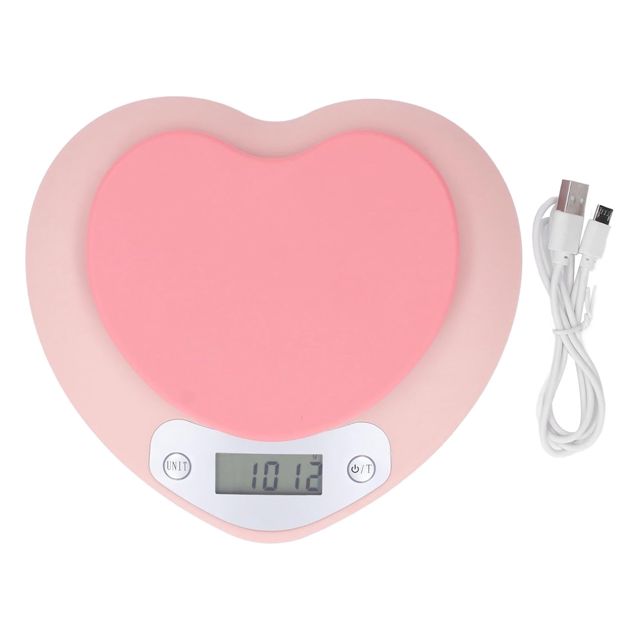 Balance de Cuisine Numérique de Précision 1 G, Balance Alimentaire Rechargeable avec de Jolis Motifs D'amour pour la Cuisson et la Mesure des Ingrédients