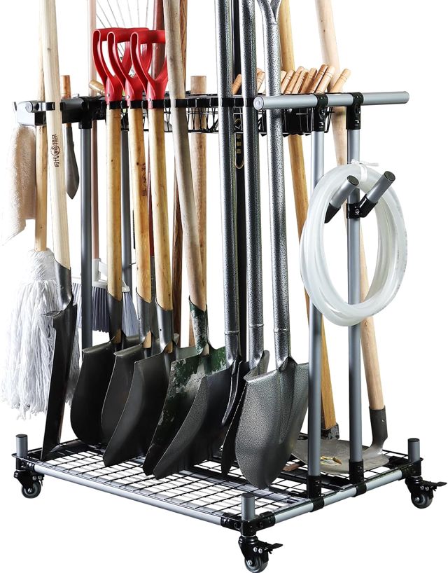 Étagère de rangement polyvalente pour outils de jardin pour la classification et le stockage d’équipements agricoles lourds et de chariots de transport