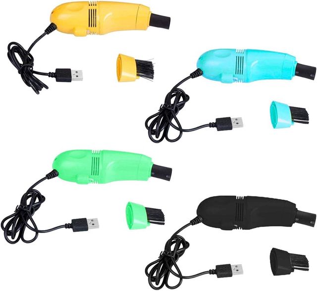 Qcwwy Mini Aspirateur de Clavier D'Ordinateur USB, Kit de Nettoyage de Poussière de Taille Mini en Matériau ABS pour Ordinateur Portable PC, avec Connexion de Port USB pour équipement (Black)