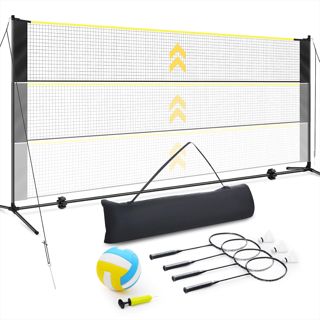 Filet de Badminton et Volleyball - 5.18M Filet de Sport réglable en Hauteur