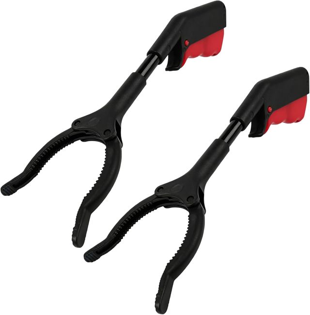 2 Pinces Ramasse Déchets Robuste en Métal, 30cm de Longueur, Pince de Préhension pour Nettoyage, Jardin, Extérieur,Aide à la Saisie Stable