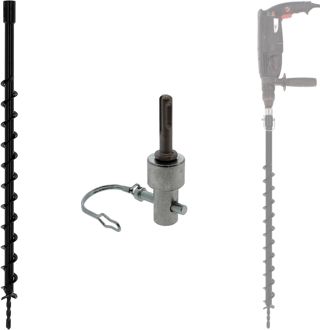 Mèche de tarière Ø 40 mm avec adaptateur perceuse et perforateur SDS-plus