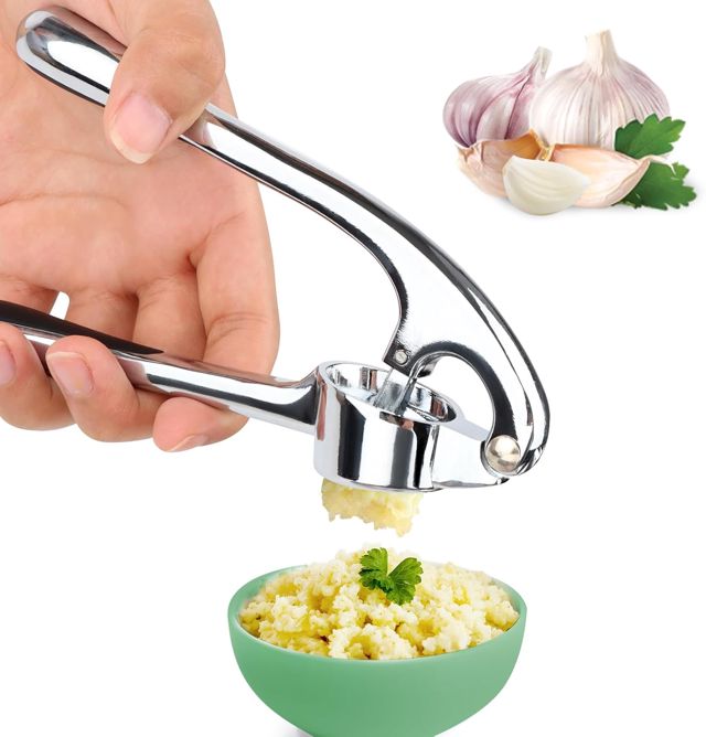 VMUTGA Presse-ail de cuisine professionnelle, Acier Inoxydable Concasseur d'ail, facile à nettoyer et durable