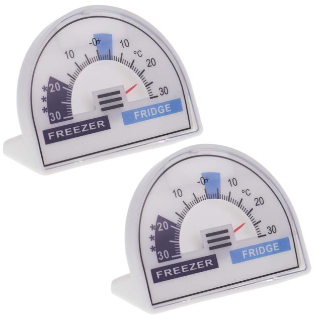 Lot de 2 thermomètres pour réfrigérateur et congélateur avec zones de température recommandées, refroidisseur