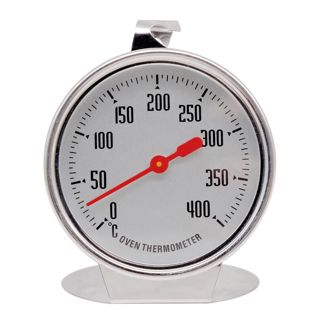 Thermomètre de Cuisson Acier Inoxydable 400° pour Suspendre ou Poser dans le Four & Four à Pizza, à Viande Facile à Lire avec Verre Trempé