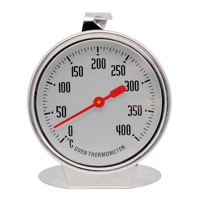 Thermomètre de Cuisson Acier Inoxydable 400° pour Suspendre ou Poser dans le Four & Four à Pizza, à Viande Facile à Lire avec Verre Trempé