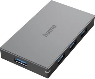 Hama Hub USB multiport Data (USB 3.0, 4 Ports, Vitesse de Transfert Super Speed 5 Gbit/s, Charge Rapide, Garantie 10 Ans, Plug & Play, avec câble et Bloc Secteur) Anthracite