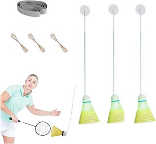 Appareil d'entraînement de badminton unique, outil d'auto-entraînement, auto-adhésif, volants de badminton – Fournitures d'entraînement hautement élastiques, balles de badminton légères pour athlètes,