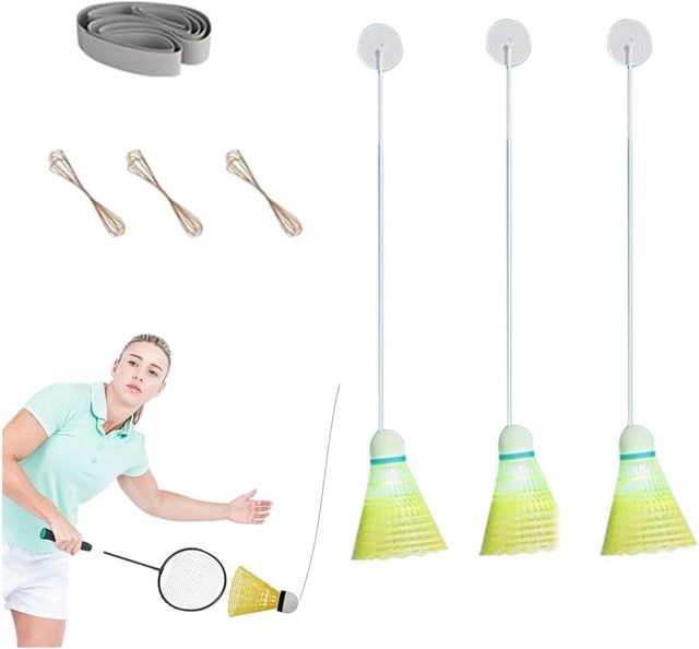 Appareil d'entraînement de badminton unique, outil d'auto-entraînement, auto-adhésif, volants de badminton – Fournitures d'entraînement hautement élastiques, balles de badminton légères pour athlètes,