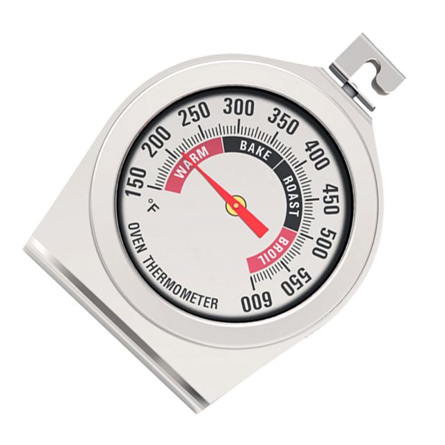 UKCOCO Thermomètre de Four en Acier Inoxydable à Grand Thermomètre de Cuisson Accessoire Cuisine Utilisation pour Fours Traditionnels et Grils Compatible Viandes et Aliments