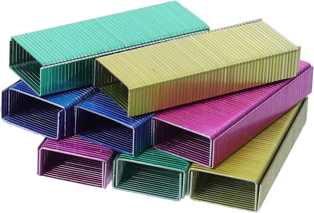 800 Pièces Agrafes Colorées 24/6 en Fer pour Agrafeuse de Bureau,