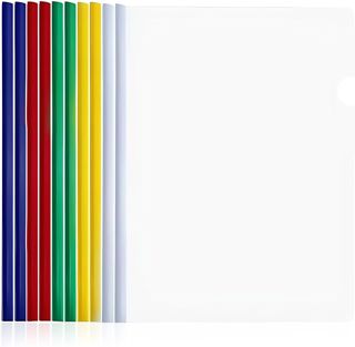 10 Pièces Plastique A4 Rapport Couverture et Dossier De Fichier Avec Barre Coulissante, Couvertures Pour Reliure et Rapport avec Clip pour École et Bureau Documents