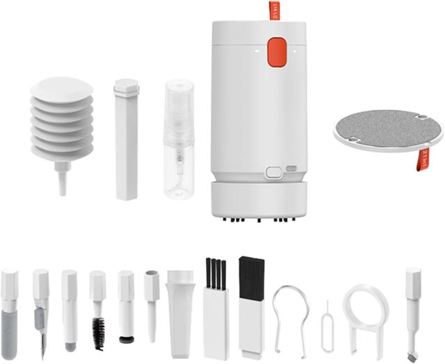 Kit de nettoyage électronique 21 en 1 avec brosse d'aspirateur électrique pour ordinateur portable, tablette, écran de bureau, brosse de nettoyage de tablette