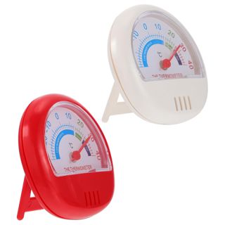 SEWACC Thermomètre Échelle Claire et Surface Lisse Lot de 2 Pièces en Plastique Rouge Outil de Mesure de Température Pratique Cuisine pour Réfrigérateur
