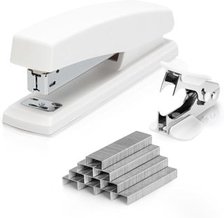 Deli Agrafeuse de bureau, agrafeuse de bureau, capacité de 25 feuilles, comprend 1 000 agrafes et un extracteur d'agrafes, vert