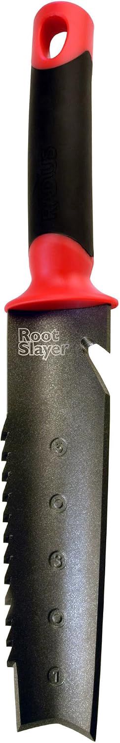 Radius Garden 17211 Root Slayer Couteau de Sol à Main dentelée en Acier au Carbone